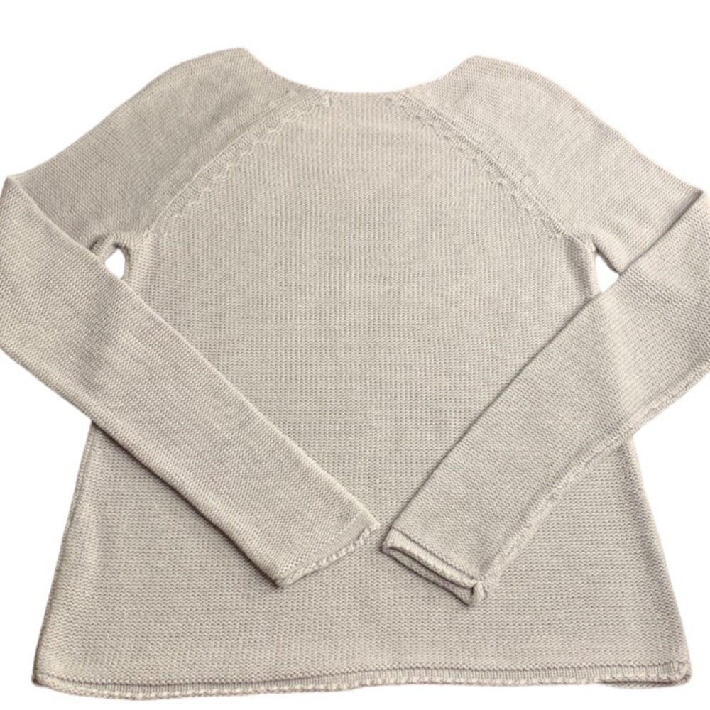 OLD NAVY Women’s Raglan Rolled Sleeves & Hem Cotton/Acrylic Gray Sweater Medium - Picture 3 of 14